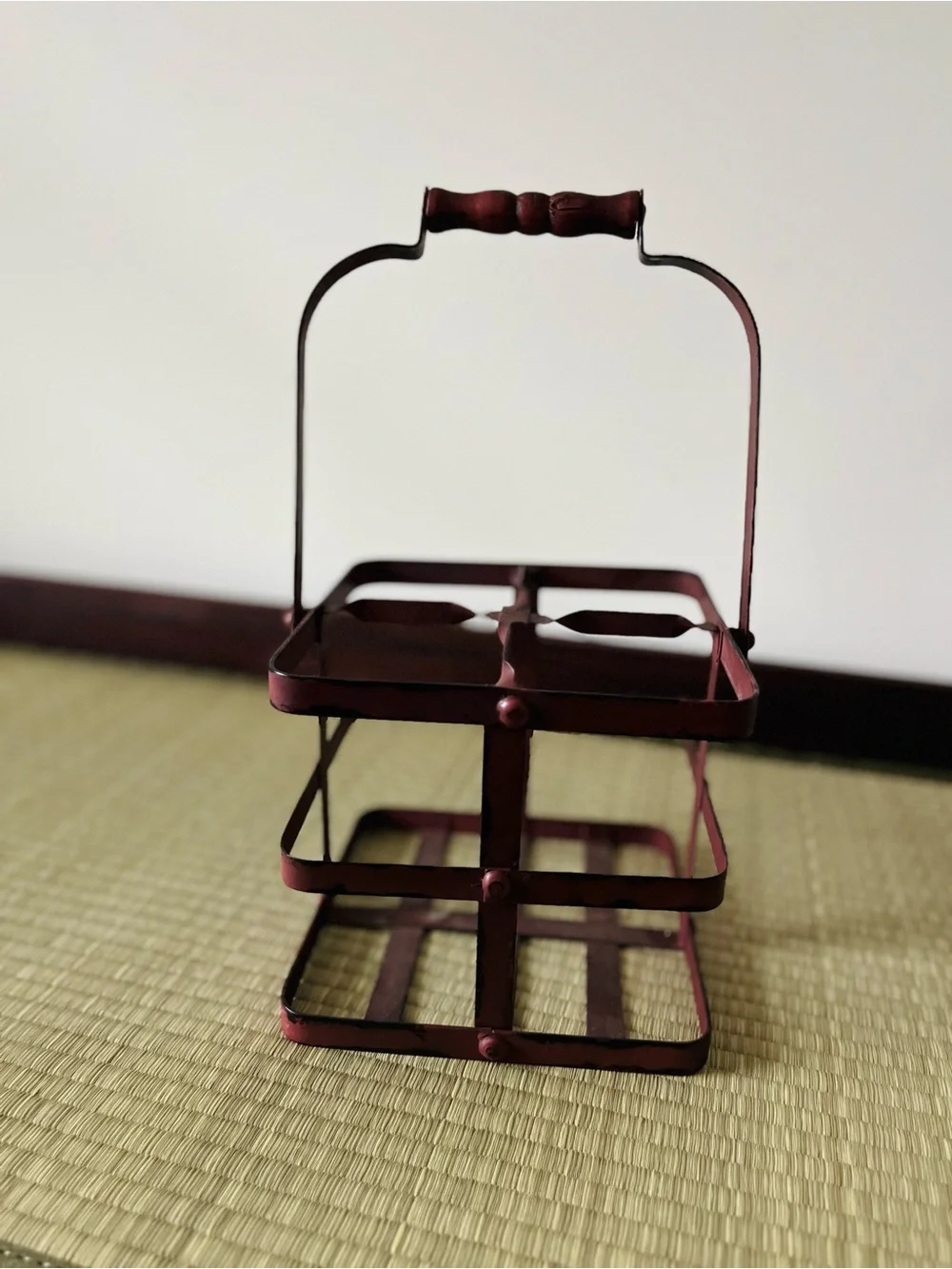 Vintage Rustic Metal Wine Caddy